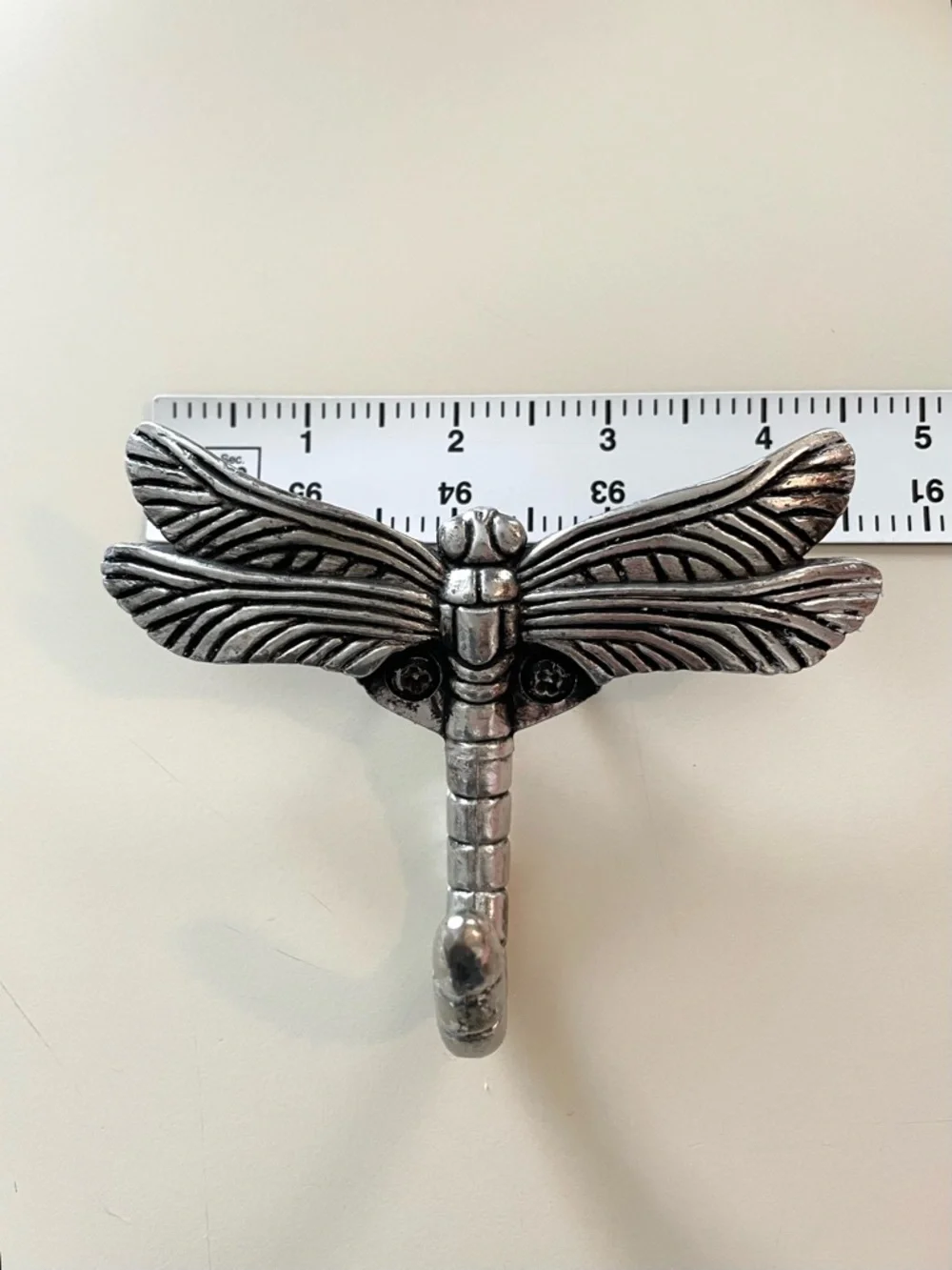 Dragonfly Wall Hook - Silver Decorative Wall Decor